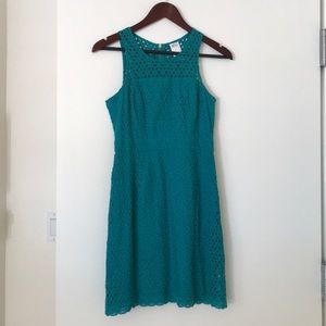 Ali Ro sleeveless eyelet dress (teal, size 2)